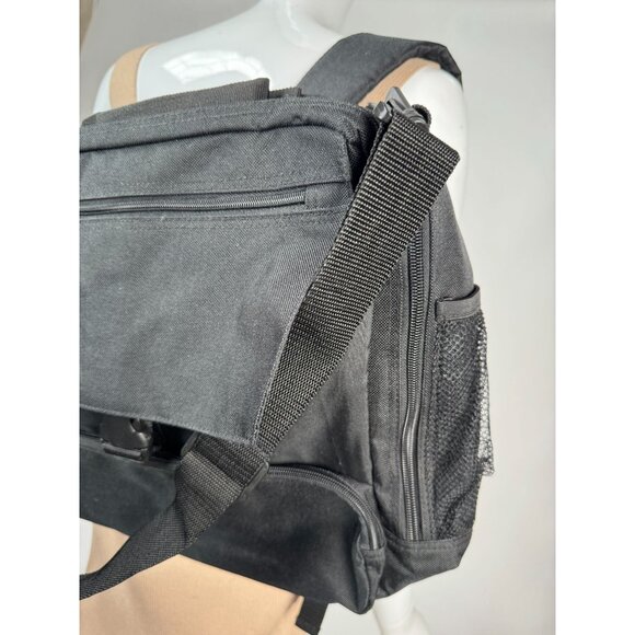 Convertible Black Backpack Messenger Bag With Multiple Compartments Adjustable S - Picture 4 of 16